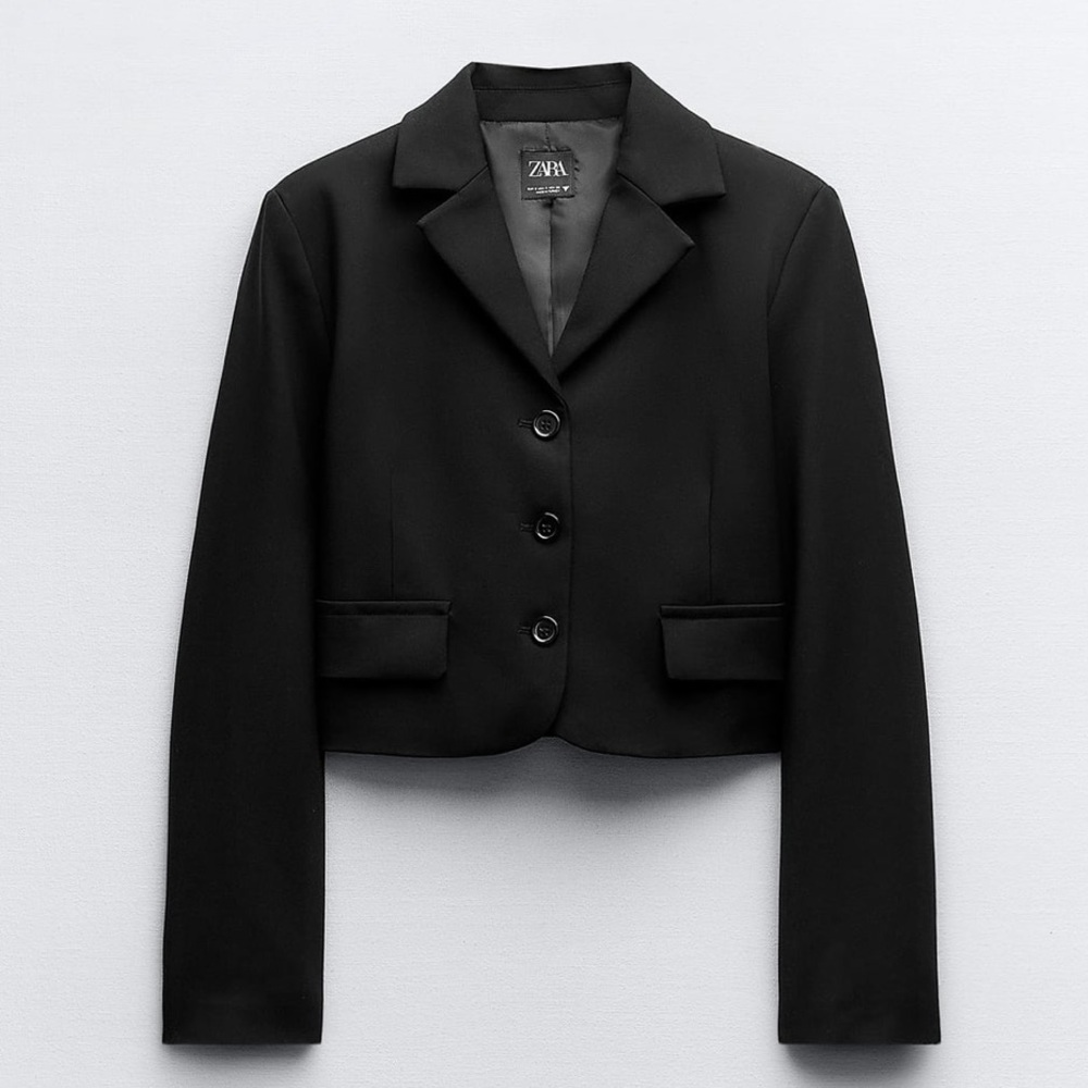Zara Classic Waist Cropped Blazer Medium NWT